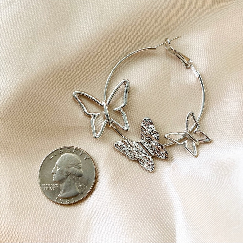 Butterfly Dream Hoop Earrings Hoops - Picture 7 of 8